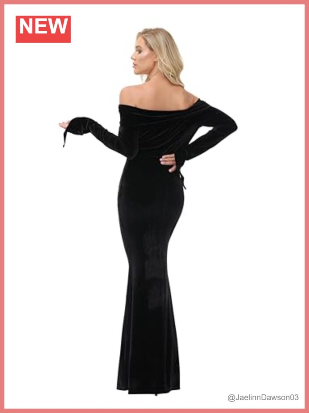 Gothic Off Shoulder Maxi Dress Long Sleeve Halloween Cosplay Costume - Picture 5 of 6